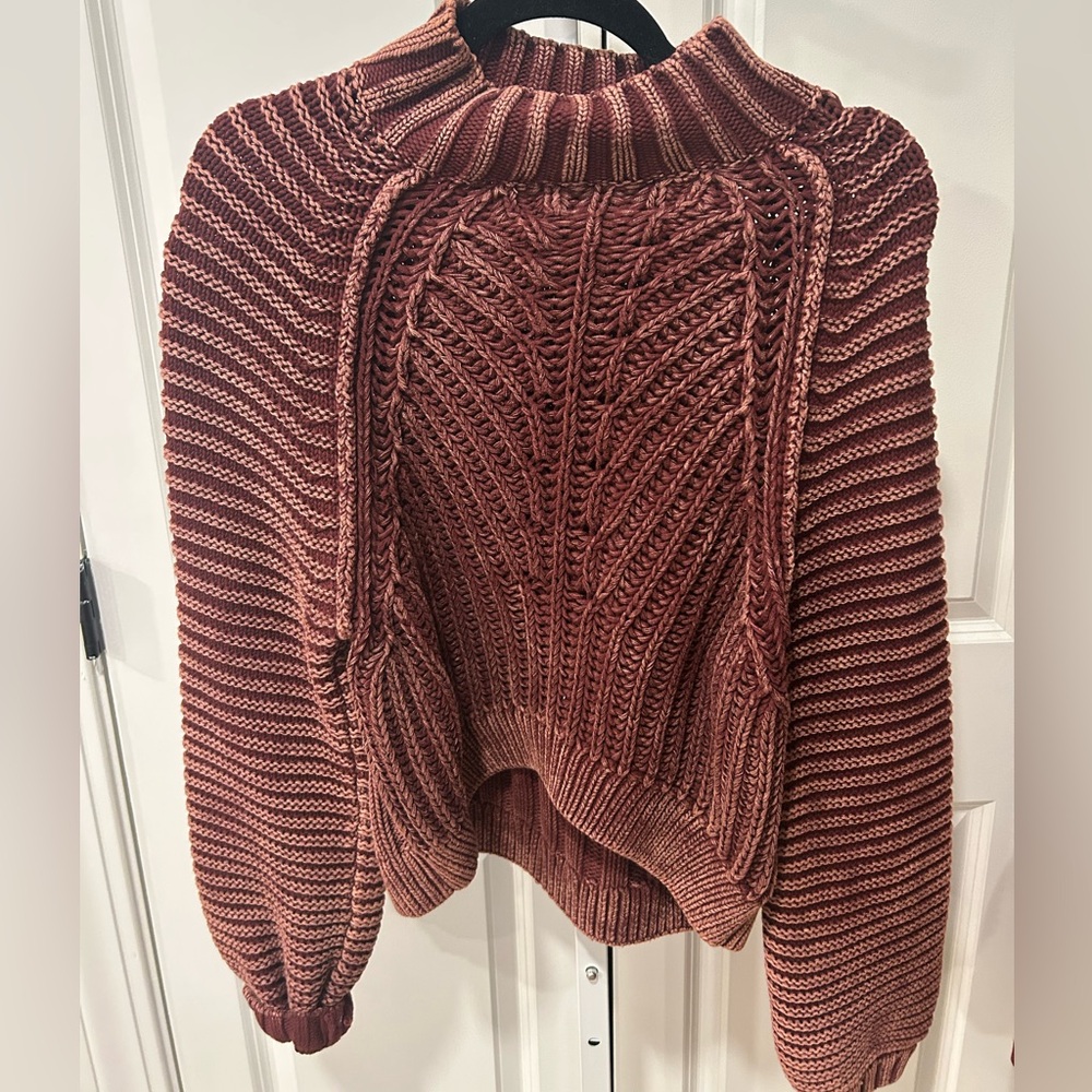 Free People Burgundy  Sweater